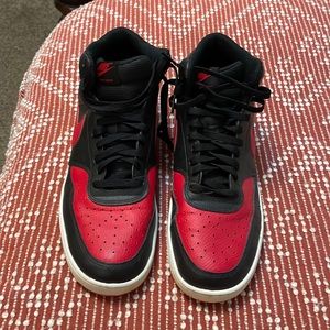 Nike Men's Court Vision Mid Black/University Red-White